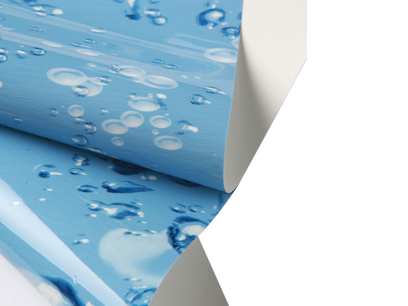 Bianco sul retro, pellicola blu per soffitto in PVC-18