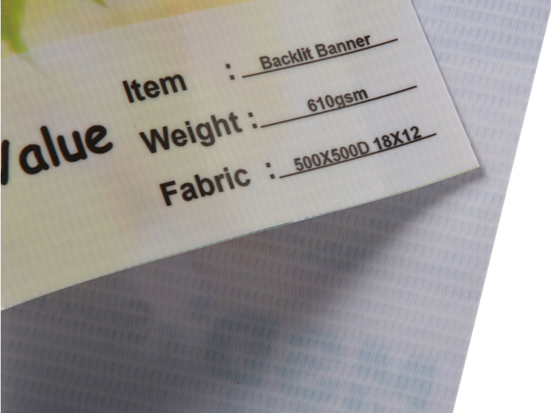 Banner flessibili retroilluminati laminati stampabili da 610 g/m²